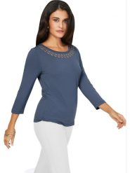 WITT WEIDEN Bluzka w kolorze niebieskim rozmiar: 42. Niebieskie bluzki WITT WEIDEN, bez wzorów, bez kołnierzyka, bez ramiączek. Za 52.30 zł.