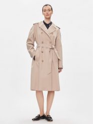 Tommy Hilfiger Trencz Cotton Classic Trench WW0WW40482 Beżowy Regular Fit. Brązowe płaszcze Tommy Hilfiger, bez wzorów, z bawełny, bez kaptura. Za 879.99 zł.