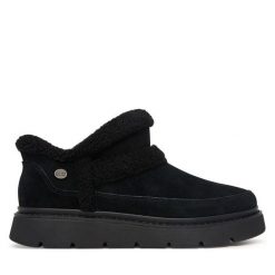 Śniegowce Skechers. Czarne śniegowce Skechers, bez wzorów, bez zapięcia. Za 339.99 zł.