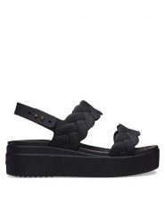 Crocs Sandały Brooklyn Woven Upper LW 209977 Czarny. Czarne sandały Crocs, bez wzorów, z tworzywa sztucznego, bez obcasa, na płaskiej podeszwie, bez zapięcia. Za 228.65 zł.