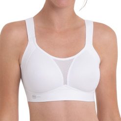 Biustonosz sportowy Smart Control. Białe biustonosze sportowe ANITA ACTIVE, bez wzorów, z elastanu, na fitness i siłownię. Za 381.00 zł.
