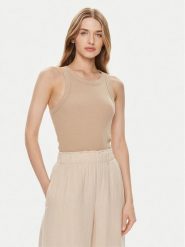 Gap Top 878220-04 Beżowy Regular Fit. Brązowe topy GAP, xl, bez wzorów, z bawełny, bez kołnierzyka, bez ramiączek. Za 69.99 zł.