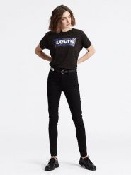 Levi´s Dżinsy "721" - Skinny fit - w kolorze czarnym rozmiar: W24/L28. Czarne jeansy l, z aplikacjami, klasyczne, z podwyższonym stanem. Za 198.56 zł.