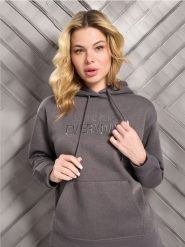 Bluza z kapturem - szary. Szare bluzy z kapturem Sinsay, l, bez wzorów, z kapturem. Za 39.99 zł.