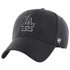 Czapka Z Daszkiem MLB Los Angeles Dodgers. Czarne czapki z daszkiem 47 Brand, bez wzorów, z materiału. Za 160.99 zł.