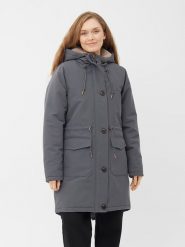 Derbe Parka w kolorze szarym rozmiar: 38. Szare płaszcze Derbe, bez wzorów, z puchu, bez kaptura. Za 329.42 zł.