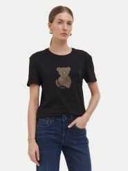 Liu Jo T-Shirt WF6436 JS923 Czarny Slim Fit. Czarne t-shirty Liu Jo, l, bez wzorów, z bawełny, bez kołnierzyka, bez ramiączek. Za 259.99 zł.