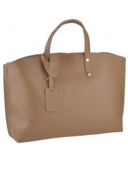 ORE10 Skórzana torebka "Avocetta" w kolorze szarobrązowym - 48 x 30 x 12 cm rozmiar: onesize. Brązowe torebki klasyczne ORE10, bez wzorów, z materiału, na ramię, bez dodatków. Za 275.40 zł.