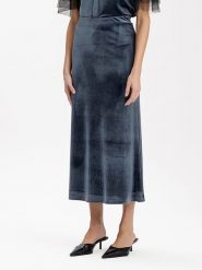 BGN Aksamitna spódnica w kolorze niebieskim rozmiar: 34. Niebieskie spódnice BGN, bez wzorów, midi, rozkloszowane. Za 56.99 zł.
