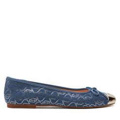 Baleriny Liu Jo. Niebieskie baleriny Liu Jo, bez wzorów, bez obcasa, bez zapięcia. Za 539.99 zł.