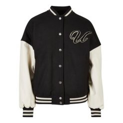 Damska kurtka oversize Urban Classics Big U College. Białe kurtki Urban Classics, na jesień, l, z aplikacjami, z materiału, młodzieżowe, bez kaptura. Za 508.00 zł.