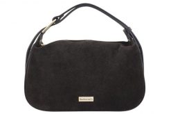 Elegancka torebka zamszowa na ramię - Brązowa ciemna. Brązowe torebki klasyczne Barberinis, bez wzorów, ze skóry, eleganckie, do ręki, małe, matowe, bez dodatków. Za 212.99 zł.