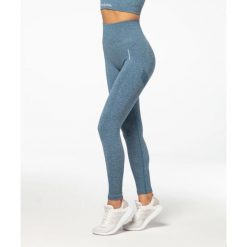 Legginsy bezszwowe Carpatree Allure niebieski melanż. Niebieskie legginsy Carpatree, bez wzorów, z elastanu, sportowe. W wyprzedaży za 129.99 zł.
