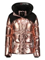 Geographical Norway Kurtka zimowa "Bilkiss" w kolorze różowym rozmiar: M. Różowe kurtki Geographical Norway, na zimę, m, bez wzorów, z puchu, bez kaptura. Za 259.19 zł.