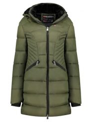 Geographical Norway Płaszcz zimowy "Bee" w kolorze khaki rozmiar: XL. Brązowe płaszcze Geographical Norway, na zimę, xl, bez wzorów, z puchu, bez kaptura. Za 284.15 zł.