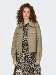 JDY Kurtka koszulowa "Eloise" w kolorze szarobrązowym rozmiar: S. Brązowe kurtki JDY, s, bez wzorów, bez kaptura. Za 92.42 zł.