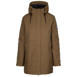 Dlx Wilma - damska ocieplana kurtka Dark Olive. Zielone kurtki DLX, na zimę, l, bez wzorów, z futra, bez kaptura. Za 522.25 zł.