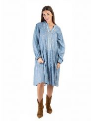 Isla Bonita by SIGRIS Sukienka w kolorze błękitnym rozmiar: XL. Niebieskie sukienki Isla Bonita by SIGRIS, na co dzień, xl, bez wzorów, z bawełny, bez kołnierzyka, bez ramiączek, midi, proste. Za 185.32 zł.