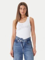 Guess Top W6GP22 K2954 Biały Regular Fit. Białe topy Guess, l, z aplikacjami, z syntetyku, bez kołnierzyka, bez ramiączek. Za 189.99 zł.