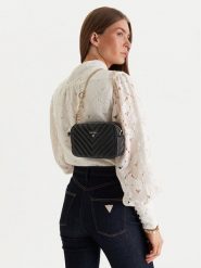 Guess Torebka J4GZ23 WFZL0 Czarny. Czarne kopertówki Guess, z aplikacjami, ze skóry, wizytowe, bez dodatków. Za 242.99 zł.