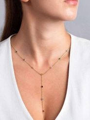 Heliophilia Pozłacany naszyjnik z elementami ozdobnymi - dł. 43 cm rozmiar: onesize. Żółte naszyjniki Heliophilia, z materiału, metalowe. Za 81.95 zł.