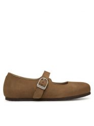 Birkenstock Baleriny Santa Clarita 1032731 Brązowy. Brązowe baleriny Birkenstock, bez wzorów, z nubiku, bez obcasa, bez zapięcia. Za 629.99 zł.