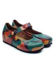 Goby Baleriny w kolorze zielono-pomarańczowo-różowym rozmiar: 36. Pomarańczowe baleriny Goby, bez wzorów, bez obcasa, bez zapięcia. Za 195.99 zł.