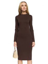 Stylove Sukienka w kolorze brązowym rozmiar: XL. Brązowe sukienki Stylove, xl, bez wzorów, bez kołnierzyka, bez ramiączek, midi. Za 107.97 zł.