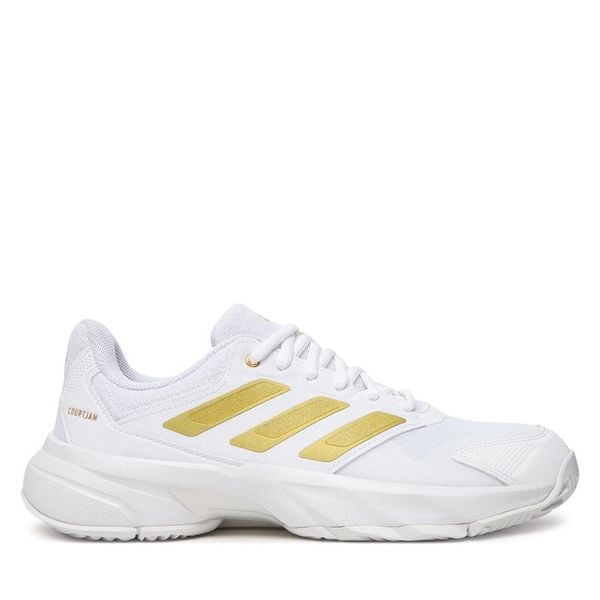 Buty do tenisa adidas. Białe buty treningowe adidas, bez wzorów, bez zapięcia, tenisowe. Za 341.99 zł.