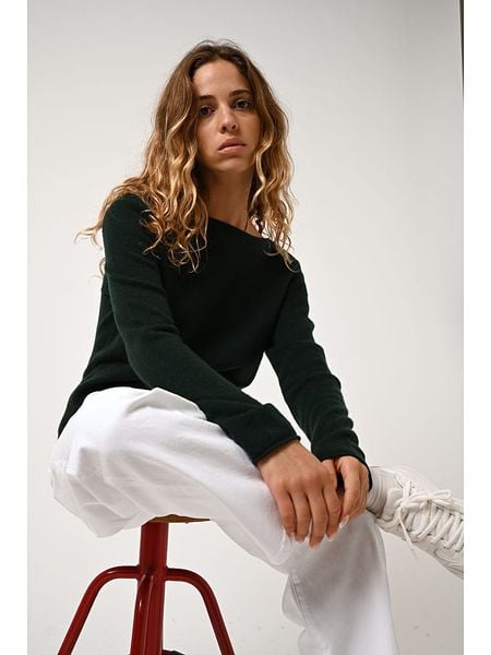 AUTHENTIC CASHMERE Kaszmirowy sweter "Criou" w kolorze ciemnozielonym rozmiar: L. Zielone swetry AUTHENTIC CASHMERE, l, bez wzorów, z kaszmiru, bez ramiączek. Za 294.97 zł.