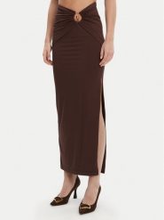 BARDOT Spódnica 59024SB Brązowy Regular Fit. Brązowe spódnice Bardot, l, bez wzorów, z syntetyku, maxi. Za 279.99 zł.