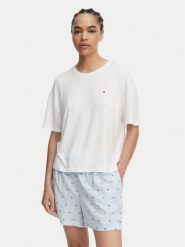 Tommy Hilfiger Piżama UW0UW06328 Biały Regular Fit. Białe piżamy Tommy Hilfiger, m, bez wzorów, z wiskozy, bez kołnierzyka, bez ramiączek. Za 329.99 zł.