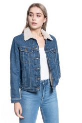 KURTKA DAMSKA LEE SHERPA RIDER VINTAGE DANNY L54VPOAV 112112983. Kurtki Lee, na zimę, l, bez wzorów, vintage, bez kaptura. W wyprzedaży za 229.99 zł.