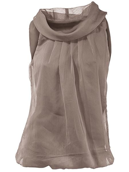 Heine Top w kolorze szarobrązowym rozmiar: 44. Brązowe topy Heine, bez wzorów, bez kołnierzyka, bez ramiączek. Za 78.84 zł.