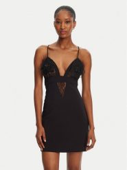 Elisabetta Franchi Sukienka koktajlowa AB72952E2-V460 Czarny Slim Fit. Czarne sukienki Elisabetta Franchi, bez wzorów, z syntetyku, wizytowe, bez kołnierzyka, bez ramiączek. Za 1,979.00 zł.