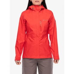 Kurtka przeciwdeszczowa damska Columbia Pouring Adventure III Jacket. Czerwone kurtki przeciwdeszczowe Columbia, bez wzorów, bez kaptura, trekkingowe. Za 403.69 zł.