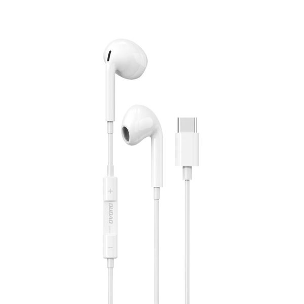 Słuchawki douszne ze złączem usb-c - biały. Białe słuchawki do biegania Dudao. Za 29.90 zł.