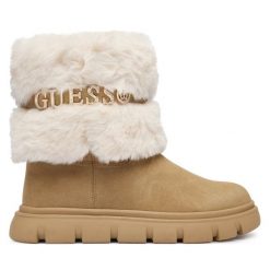 Śniegowce Guess. Brązowe śniegowce Guess, z aplikacjami, bez zapięcia. Za 634.99 zł.