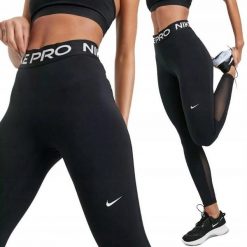 Legginsy treningowe damskie Nike Pro 365. Czarne legginsy Nike, bez wzorów, sportowe. Za 170.33 zł.