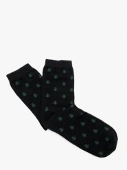Świąteczne skarpety unisex. Czarne skarpetki Ryłko, bez wzorów, z bawełny. Za 24.99 zł.
