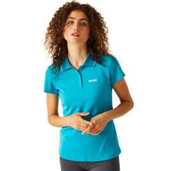 Damska koszulka polo Regatta Maverick V Active. Niebieskie t-shirty sportowe Regatta, m, bez wzorów, z materiału, bez ramiączek, trekkingowe. Za 114.00 zł.