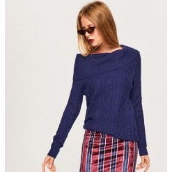 Sweter z odkrywający ramiona - Granatowy. Swetry marki INESIS. W wyprzedaży za 79.99 zł.