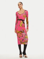Versace Jeans Couture Sukienka codzienna 78HAO920 Różowy Regular Fit. Czerwone sukienki Versace Jeans Couture, na co dzień, bez wzorów, z jeansu, bez kołnierzyka, bez ramiączek, proste. Za 749.99 zł.