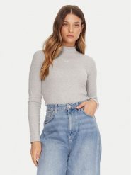 Guess Jeans Golf W5BP23 KA0H1 Szary Slim Fit. Szare swetry Guess Jeans, xl, z aplikacjami, z bawełny, bez ramiączek. Za 139.99 zł.
