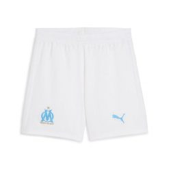 Młodzieżowe szorty Olympique Marsylia 25/26 PUMA White Bleu Azur Blue. Biała szorty Puma, w ażurowe wzory, młodzieżowe. Za 179.00 zł.