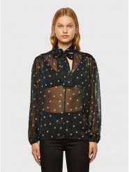 Diesel Clothes Koszula w kolorze czarno-białym rozmiar: M. Czarne koszule Diesel Clothes, m, bez wzorów, bez kołnierzyka, bez ramiączek. Za 195.06 zł.