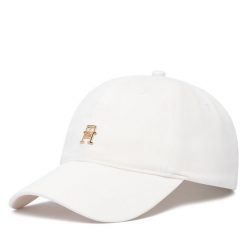 Czapka z daszkiem Tommy Hilfiger. Białe czapki z daszkiem Tommy Hilfiger, bez wzorów. Za 209.99 zł.