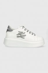 Karl Lagerfeld sneakersy skórzane KL63535 ANAKAPRI kolor biały. Białe buty sportowe lifestyle KARL LAGERFELD, bez wzorów, z gumy, sportowe, z okrągłym noskiem, bez zapięcia. Za 1,029.90 zł.