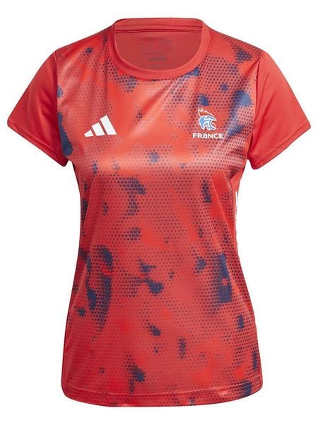 Adidas Koszulka funkcyjna "France Handball" w kolorze czerwono-granatowym rozmiar: XL. Czerwone t-shirty sportowe adidas, xl, bez wzorów, bez ramiączek, outdoorowe. Za 87.19 zł.