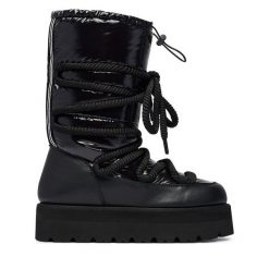 Śniegowce KARL LAGERFELD. Czarne śniegowce KARL LAGERFELD, bez wzorów, bez zapięcia. Za 1,189.00 zł.